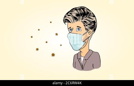 Porter un masque pour protéger le coronavirus (COVID-19). Cela est répandu dans le monde entier. Nous protéger et protéger les autres. Banque D'Images