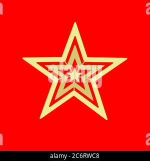 Vecteur d'icône en forme d'étoile. Concevez plusieurs étoiles en une seule image. Pictogramme de site Web, application mobile. Illustration du logo. Sur fond rouge. Banque D'Images