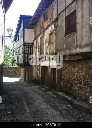 Rues de la ville de la Alberca à Salamanque Banque D'Images
