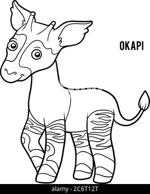 Livre de coloriage pour enfants, Okapi Illustration de Vecteur