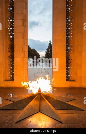 Martyrs Lane est un mémorial de guerre pour ceux qui sont morts dans la guerre contre l'Arménie et qui se trouve à Bakou en Azerbaïdjan Banque D'Images