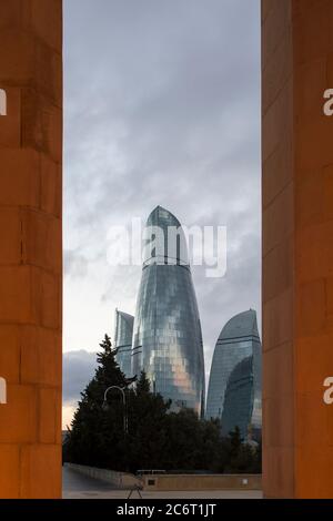 Martyrs Lane est un mémorial de guerre pour ceux qui sont morts dans la guerre contre l'Arménie et qui se trouve à Bakou en Azerbaïdjan Banque D'Images