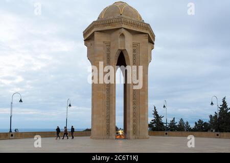 Martyrs Lane est un mémorial de guerre pour ceux qui sont morts dans la guerre contre l'Arménie et qui se trouve à Bakou en Azerbaïdjan Banque D'Images