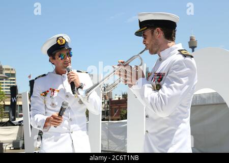 Hamish et Andy au quai de Woolloomooloo Wharf, Cowper Wharf Road à Sydney, lors de la collecte de fonds annuelle de la fondation Sony Wharf4Ward. Banque D'Images