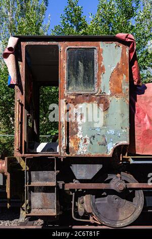 Abandonné, Antique, moteur, Histoire, horizontal, Industrie, fer - métal, Locomotive, métal, mode de transport, pas de personnes, ancien, démodée, Photogra Banque D'Images