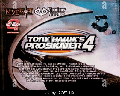 Tony Hawk's Pro Skater 4 - Sony PlayStation 1 PS1 PSX - usage éditorial uniquement Banque D'Images
