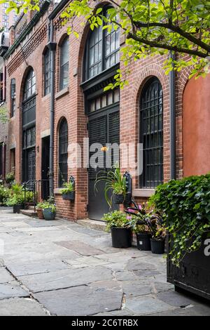 Sniffen court Mews, quartier historique de Murray Hill, New York, États-Unis Banque D'Images