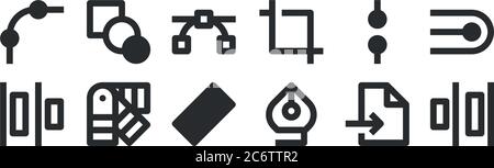 ensemble de 12 icônes de contour fin telles que align, pen, palletes, nodes, nodes, blend for web, mobile Illustration de Vecteur