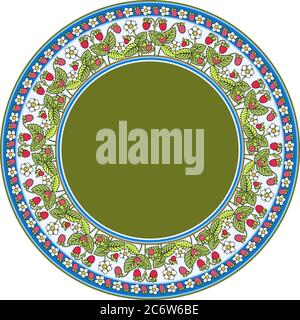 Illustration du cadre rond vectoriel de fraises Illustration de Vecteur