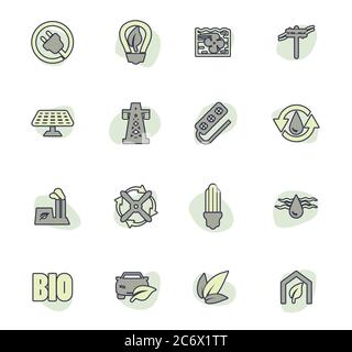 Alternative Energy icons set Illustration de Vecteur