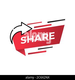 Vecteur d'icône de bouton partager pour les médias sociaux. Bouton partager icône modèle de conception d'illustration vectorielle. Partager l'icône ou le bouton pour la chaîne vidéo, le blog, les réseaux sociaux Illustration de Vecteur