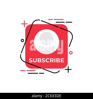 Icône du bouton s'abonner aux réseaux sociaux. Bouton d'icône abonner modèle de conception d'illustration vectorielle. Icône ou bouton d'abonnement pour la chaîne vidéo, le blog, s Illustration de Vecteur