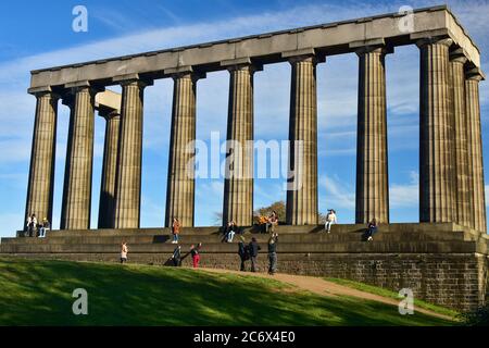 Monument national sur Carlton Hill à Édimbourg, Scoand Banque D'Images