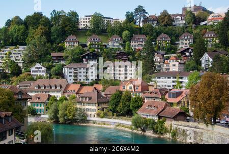 La vieille ville de Berne (Altstadt) est construite autour d'un crook dans la rivière Aare, et remonte à son origine au XIIe siècle, la Suisse Banque D'Images