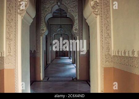 Vadodara, Inde - 16 novembre 2012 : un intérieur du palais de Lakshmi Vilas dans l'État du Gujarat, a été construit par la famille Gaekwad maratha, W Banque D'Images