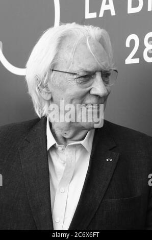 VENISE, ITALIE - SEPTEMBRE 07 : Donald Sutherland participe à la photocall « l'hérésie orange brûlée » lors du 76e Festival du film de Venise Banque D'Images