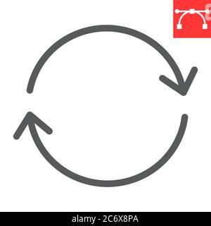 Icône de ligne de rechargement, interface utilisateur et bouton, actualiser les graphiques vectoriels de signe, icône linéaire de contour modifiable, eps 10. Illustration de Vecteur