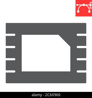 Icône de glyphe Gade, interface utilisateur et bouton, graphiques vectoriels de carte SIM intégrée, icône de contour fixe modifiable, eps 10. Illustration de Vecteur