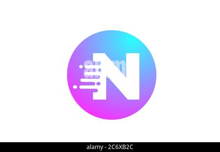 Lettre N pour les entreprises et les entreprises. Motif cercle rose bleu pour l'identité Illustration de Vecteur