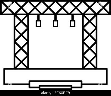 Icône constructions vectorielles de stade. Ligne de scène moderne de concert . Illustration de Vecteur