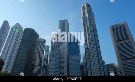 Gratte-ciels dans le quartier financier de Singapour Banque D'Images