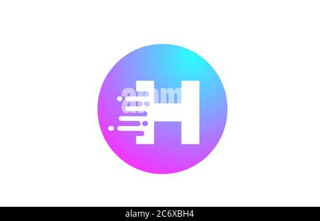 Lettre H pour les entreprises et les entreprises. Motif cercle rose bleu pour l'identité Illustration de Vecteur