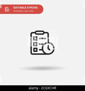Icône de vecteur simple du presse-papiers. Modèle de conception de symbole d'illustration pour l'élément d'interface utilisateur Web mobile. Pictogramme moderne de couleur parfaite sur contour modifiable. Icônes du presse-papiers pour votre projet d'entreprise Illustration de Vecteur
