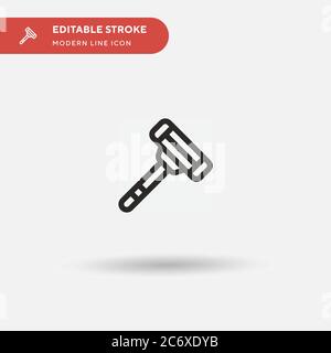 Icône vectorielle ultra simple. Modèle de conception de symbole d'illustration pour l'élément d'interface utilisateur Web mobile. Pictogramme moderne de couleur parfaite sur contour modifiable. Des icônes de rasoir pour votre projet d'entreprise Illustration de Vecteur