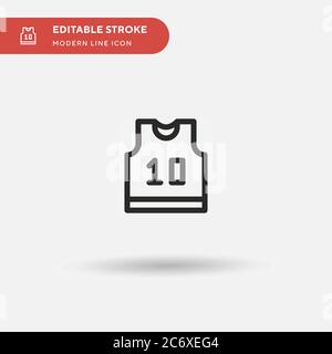 Icône de scénario simple en jersey de basket-ball. Modèle de conception de symbole d'illustration pour l'élément d'interface utilisateur Web mobile. Pictogramme moderne de couleur parfaite sur contour modifiable Illustration de Vecteur