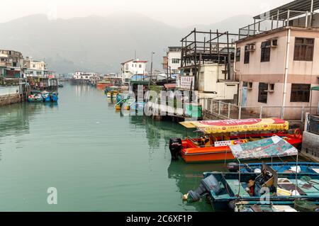 Village de pêcheurs traditionnel Tai O, île Lantau Hong Kong Banque D'Images