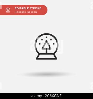 Icône de vecteur simple Snow Globe. Modèle de conception de symbole d'illustration pour l'élément d'interface utilisateur Web mobile. Pictogramme moderne de couleur parfaite sur contour modifiable. Icônes du Snow Globe pour votre projet d'entreprise Illustration de Vecteur