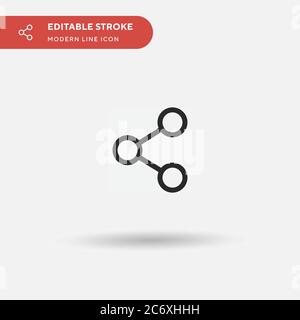 Partager l'icône de vecteur simple. Modèle de conception de symbole d'illustration pour l'élément d'interface utilisateur Web mobile. Pictogramme moderne de couleur parfaite sur contour modifiable. Partagez des icônes pour votre projet d'entreprise Illustration de Vecteur