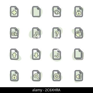 Documents icons set Illustration de Vecteur