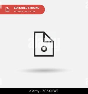 Icône vecteur simple de fichier. Modèle de conception de symbole d'illustration pour l'élément d'interface utilisateur Web mobile. Pictogramme moderne de couleur parfaite sur contour modifiable. Icônes de fichier pour votre projet d'entreprise Illustration de Vecteur