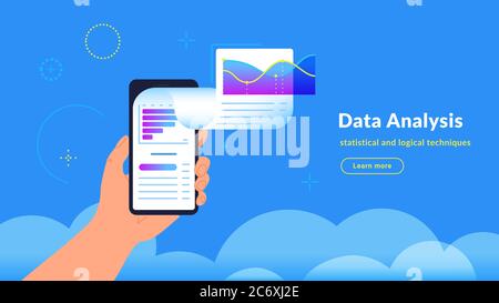 Analyse des données, recherche et rapports Illustration de Vecteur