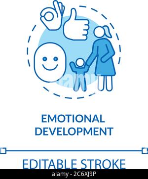 Icône de développement émotionnel des enfants. Compétences sociales pour tout-petits. Enfance et parentalité. Illustration de l'idée de gestion des émotions. iso vectoriel Illustration de Vecteur