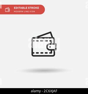 Icône de vecteur simple portefeuille. Modèle de conception de symbole d'illustration pour l'élément d'interface utilisateur Web mobile. Pictogramme moderne de couleur parfaite sur contour modifiable. Icônes de portefeuille pour votre projet d'entreprise Illustration de Vecteur