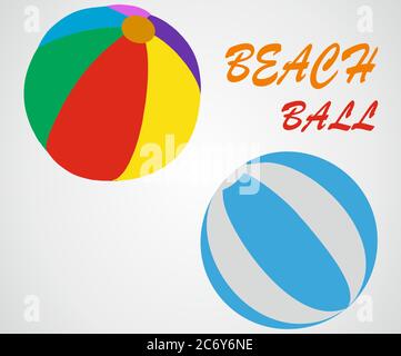 Ballon de plage coloré sur fond blanc. VECTEUR Illustration de Vecteur
