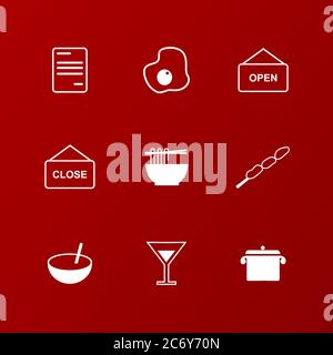 vecteur de collection de l'ensemble d'icônes alimentaires Illustration de Vecteur