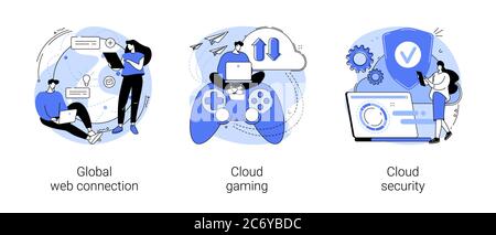 Illustrations vectorielles de concept abstrait de connexion Web globale. Illustration de Vecteur