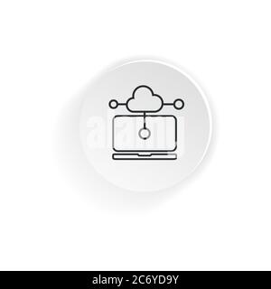Protection VPN. Icône Intranet. Ordinateur portable connecté au serveur VPN protégé. Vecteur sur fond blanc. SPE 10 Illustration de Vecteur