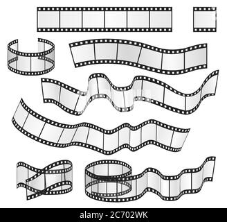 Jeu de bandes de film vectoriel. Collection de cadres de film. Illustration vectorielle Illustration de Vecteur