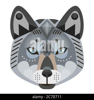 Logo Wolf Head. Emblème décoratif vectoriel isolé Illustration de Vecteur