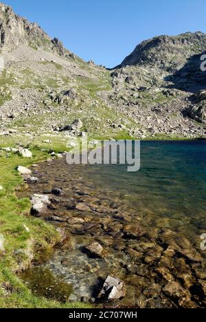 Lac de Fenestre dans le Parc National du Mercantour en haute Vésubie en été en France Banque D'Images