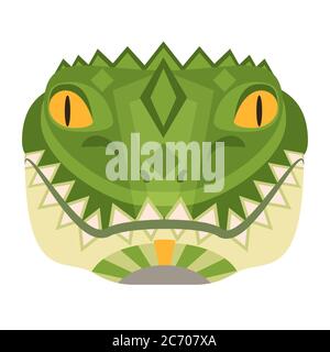 Logo tête de crocodile. Emblème décoratif à vecteur alligator Illustration de Vecteur