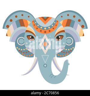 Logo Elephant Head. Emblème décoratif vectoriel isolé. Illustration de Vecteur