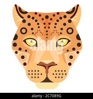 Logo Leopard Head. Emblème décoratif Chetah Vector Illustration de Vecteur