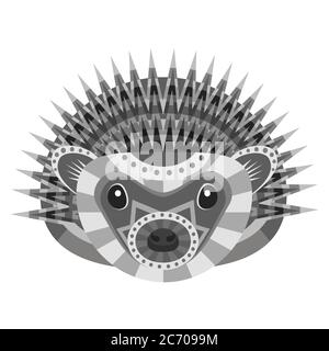 Logo Hedgehog Head. Emblème décoratif vectoriel isolé Illustration de Vecteur