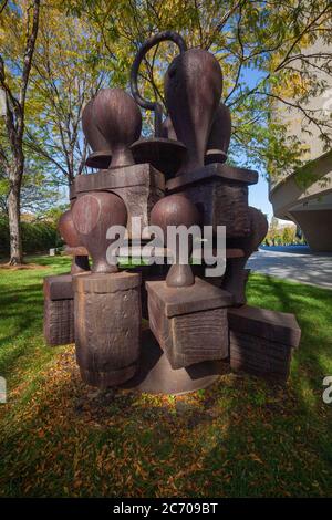 Sous-comité, sculpture en acier doux, 1991, par Tony Cragg, Hirshhorn Museum and Sculpture Garden, Washington DC, États-Unis Banque D'Images