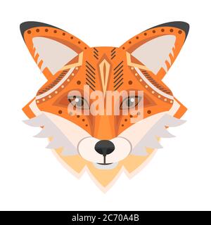 Logo Fox Head. Emblème décoratif vectoriel isolé Illustration de Vecteur